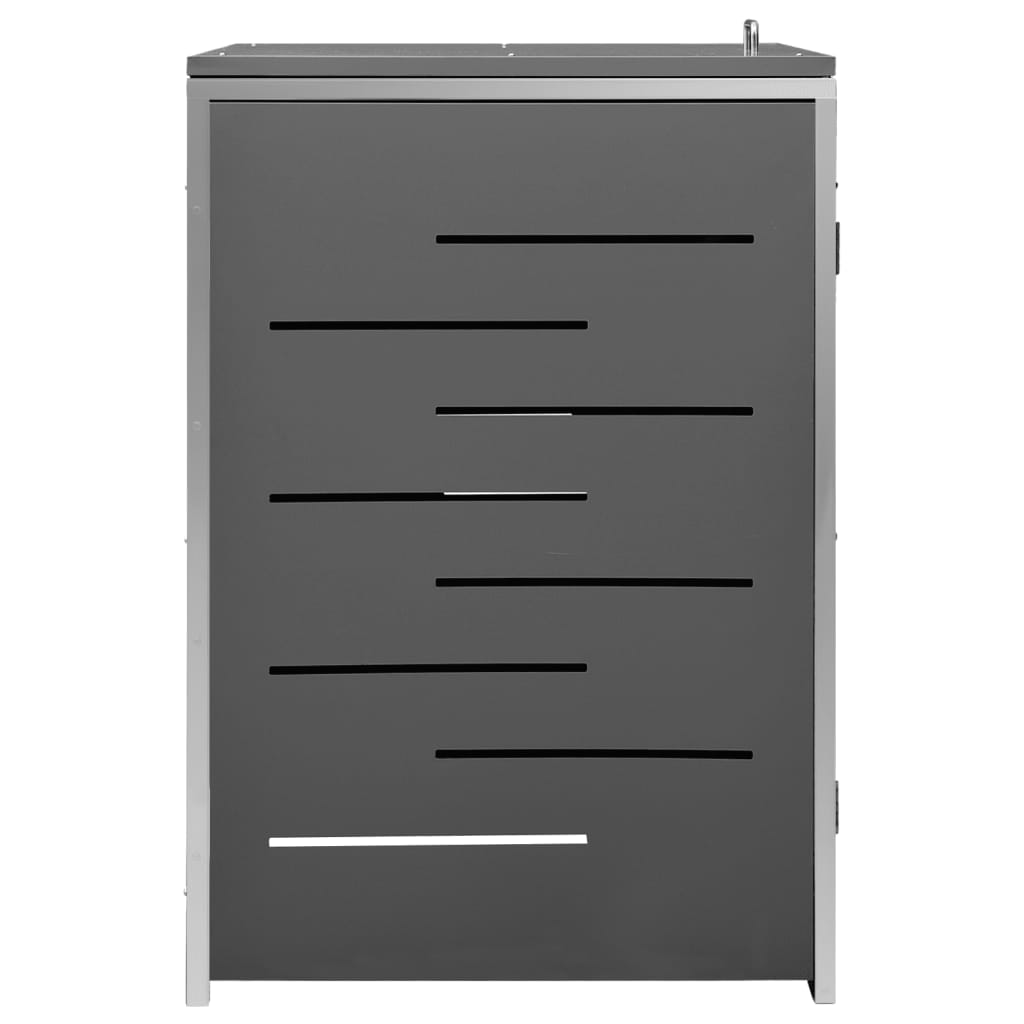 vidaXL Osłona na 1 kosz na śmieci, 69x77,5x112,5 cm, stal nierdzewna