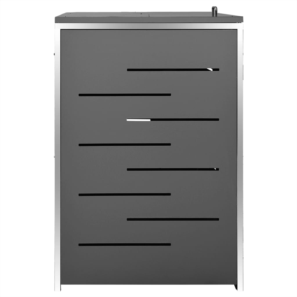 vidaXL Osłona na 3 kosze na śmieci, 207x77,5x112,5 cm, stal nierdzewna