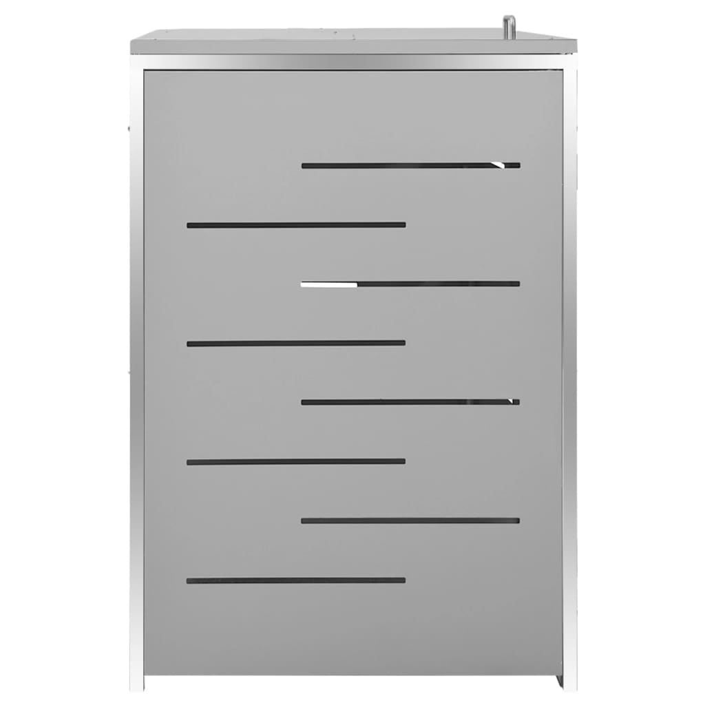 vidaXL Osłona na 3 kosze na śmieci, 207x77,5x112,5 cm, stal nierdzewna