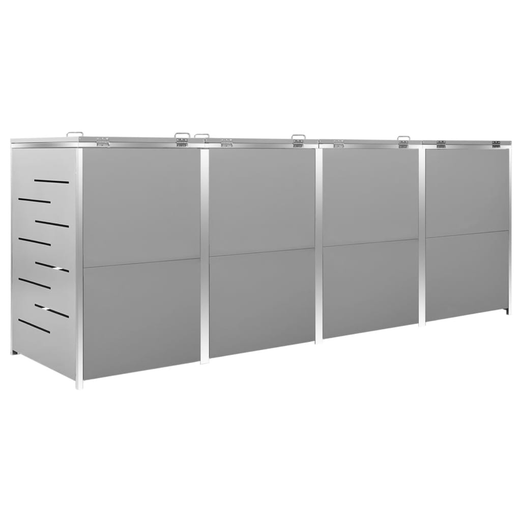 vidaXL Osłona na 4 kosze na śmieci, 276,5x77,5x112,5 cm, stalowa