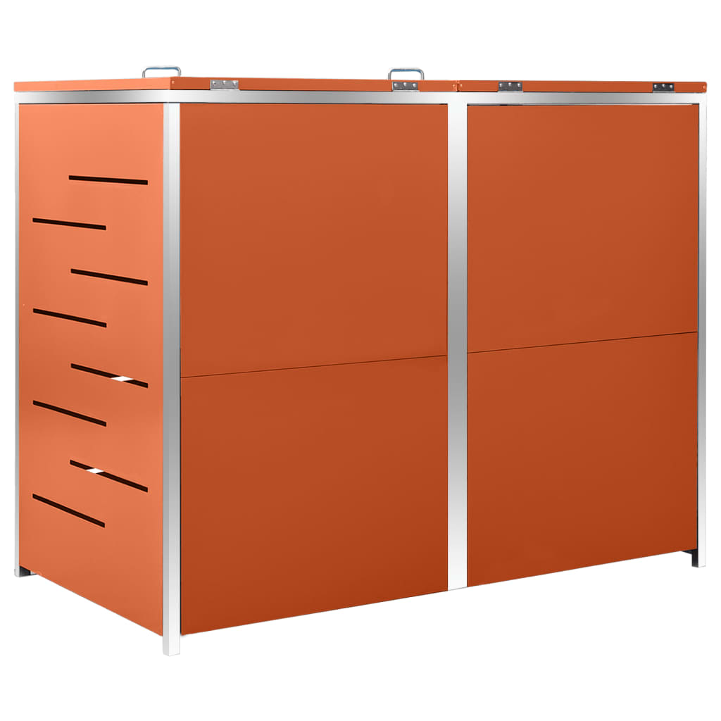 vidaXL Osłona na 2 kosze na śmieci, 138x77,5x112,5 cm, stal nierdzewna