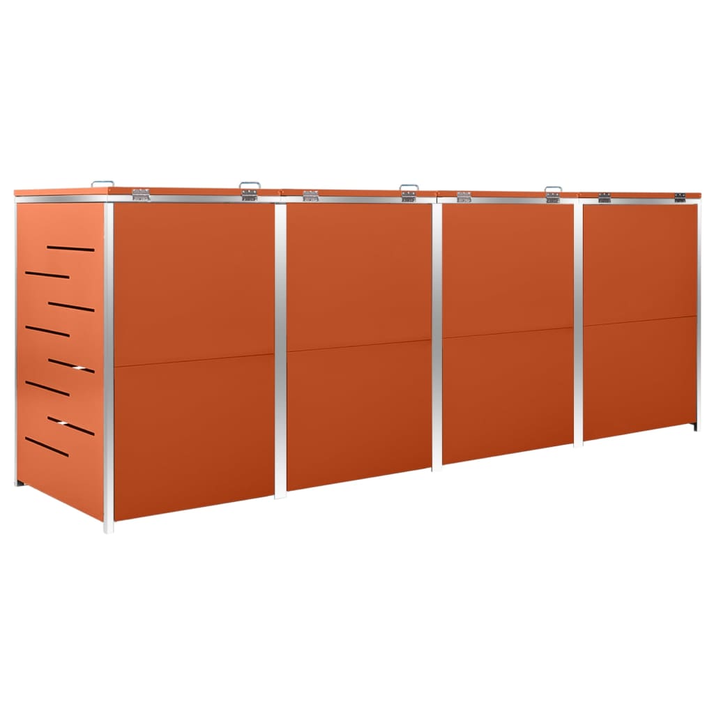 vidaXL Osłona na 4 kosze na śmieci, 276,5x77,5x112,5 cm, stalowa