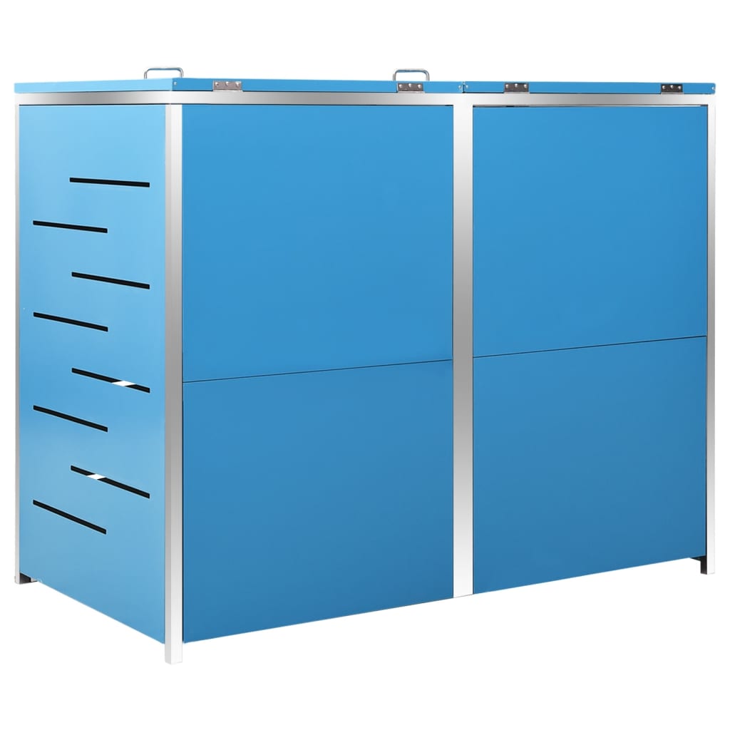 vidaXL Osłona na 2 kosze na śmieci, 138x77,5x112,5 cm, stal nierdzewna