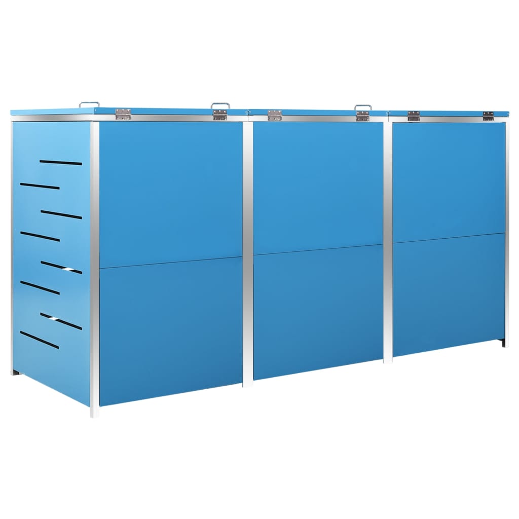 vidaXL Osłona na 3 kosze na śmieci, 207x77,5x112,5 cm, stal nierdzewna