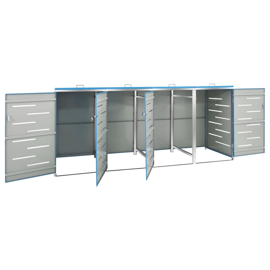 vidaXL Osłona na 4 kosze na śmieci, 276,5x77,5x112,5 cm, stalowa
