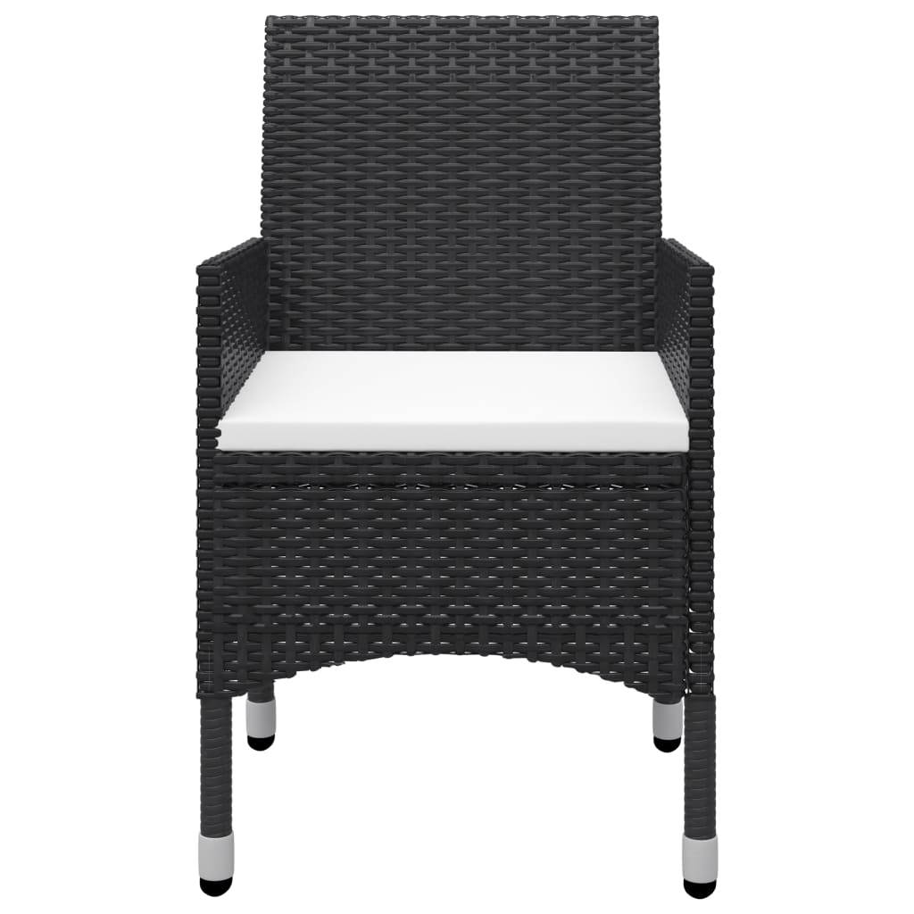 vidaXL 3-częściowy zestaw mebli ogrodowych, czarny