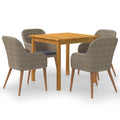 vidaXL 5-częściowy zestaw mebli ogrodowych, brązowy