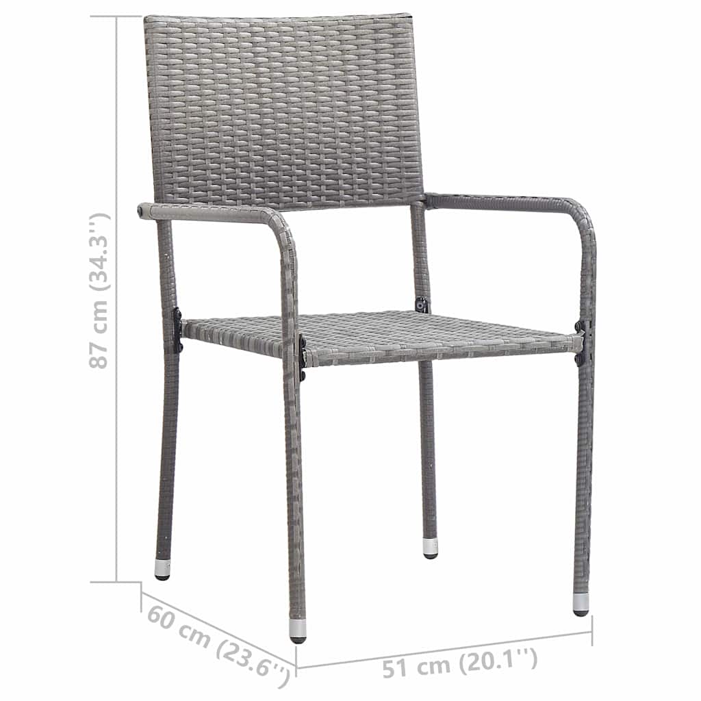 vidaXL 3-częściowy zestaw mebli ogrodowych, szary