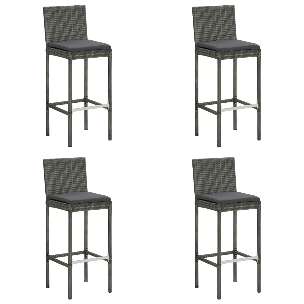 vidaXL 5-cz. zestaw mebli barowych do ogrodu, z poduszkami, szary