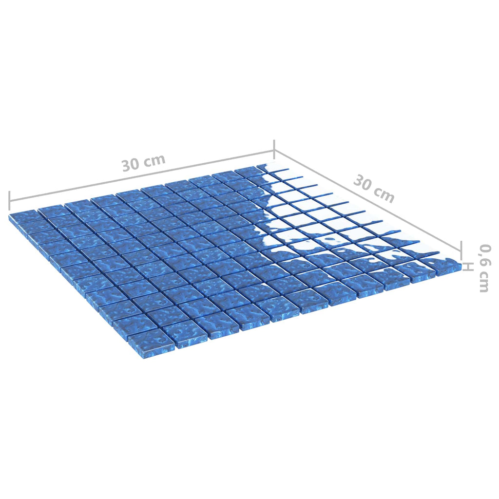 vidaXL Płytki mozaikowe 11 pcs Niebieski 50 x 50 cm Szkło