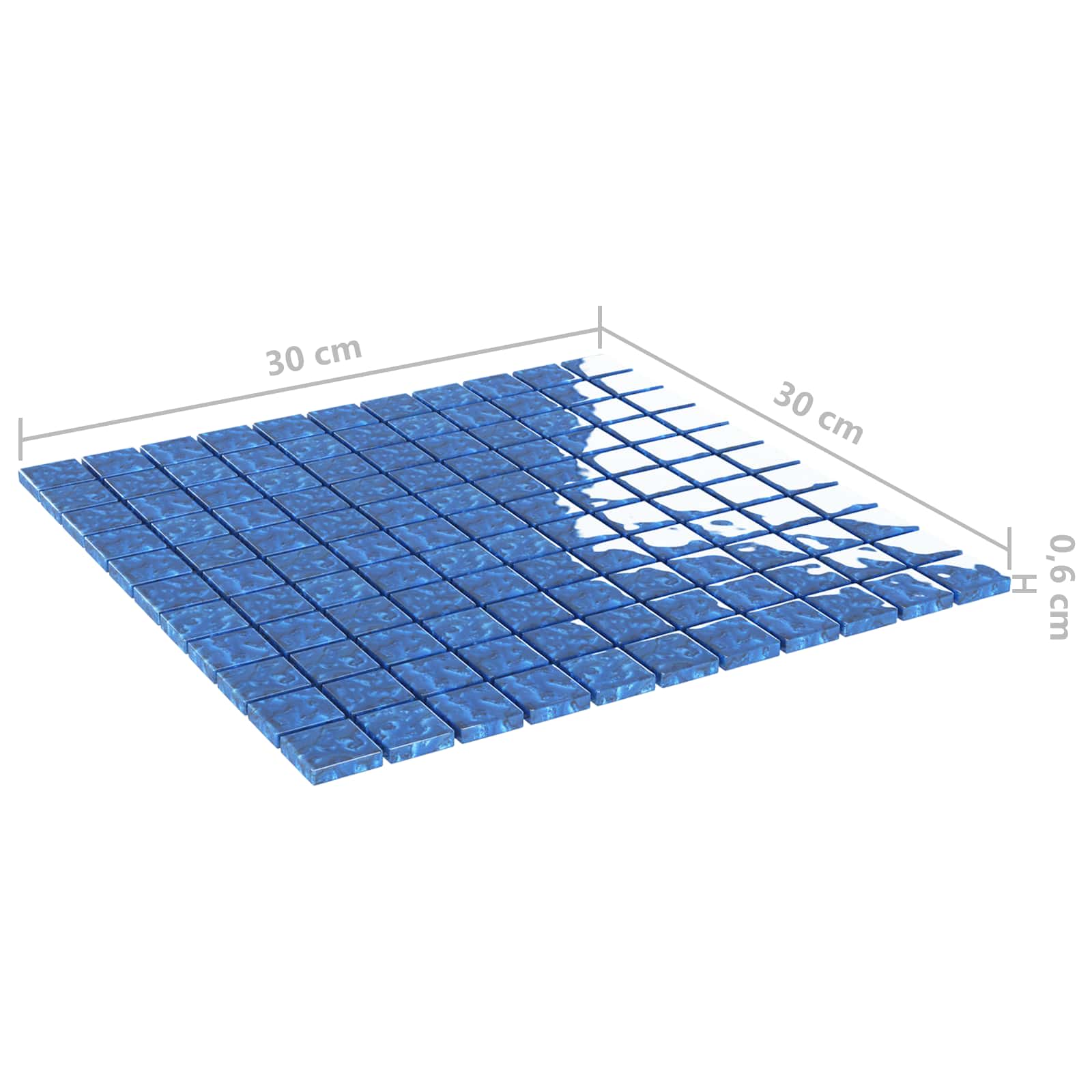 vidaXL Płytki mozaikowe 11 pcs Niebieski 50 x 50 cm Szkło