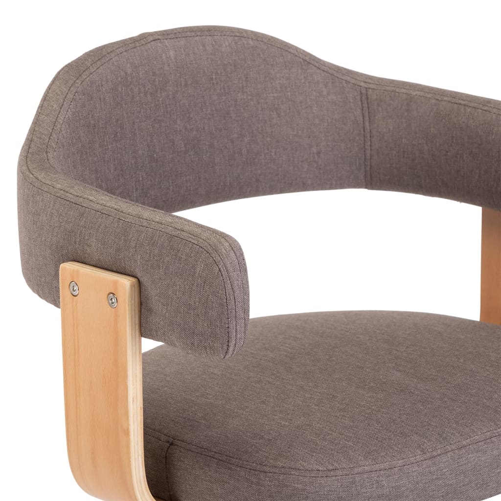 vidaXL Stołki barowe, 2 szt., kolor taupe, gięte drewno i tkanina