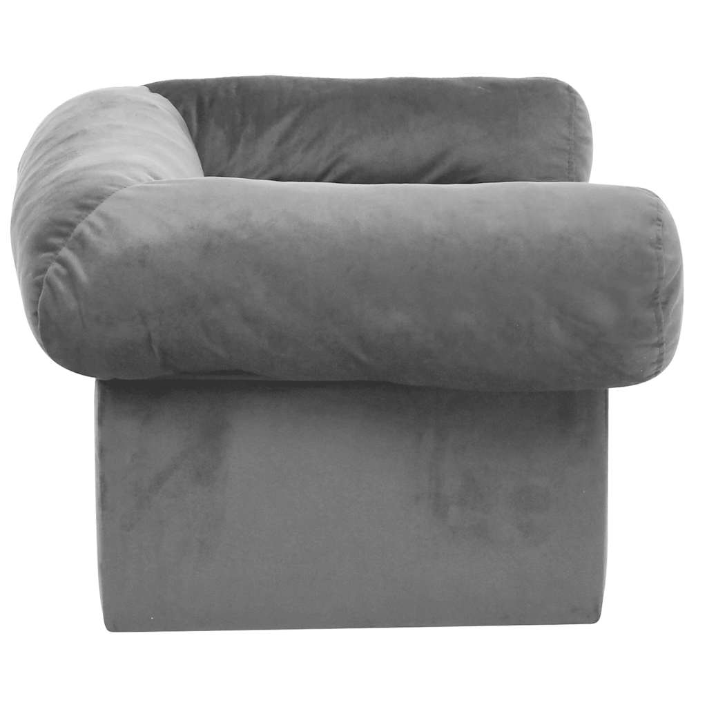 vidaXL Sofa dla psa, z szufladą, szara, 75x50x38 cm, pluszowa