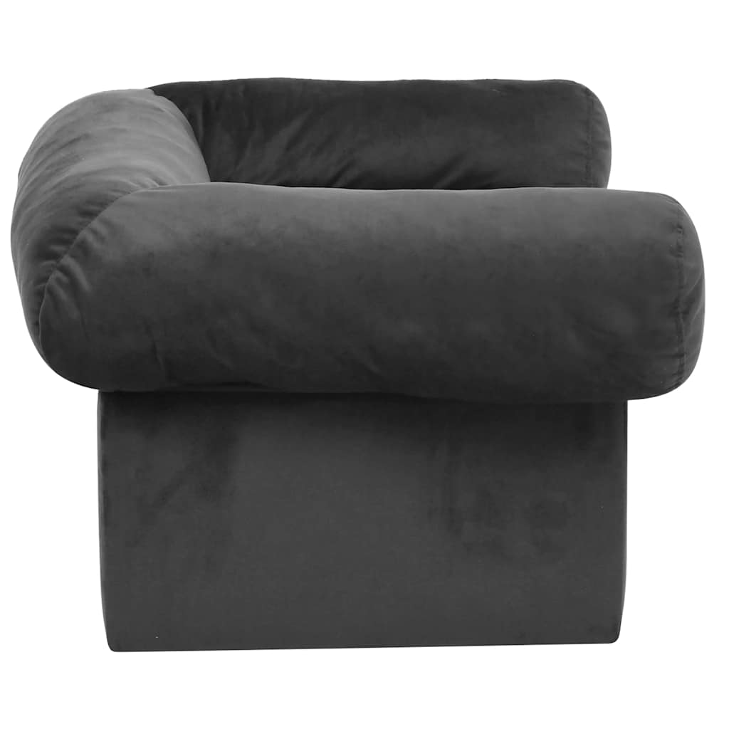 vidaXL Sofa dla psa, z szufladą, ciemnoszara, 75x50x38 cm, pluszowa