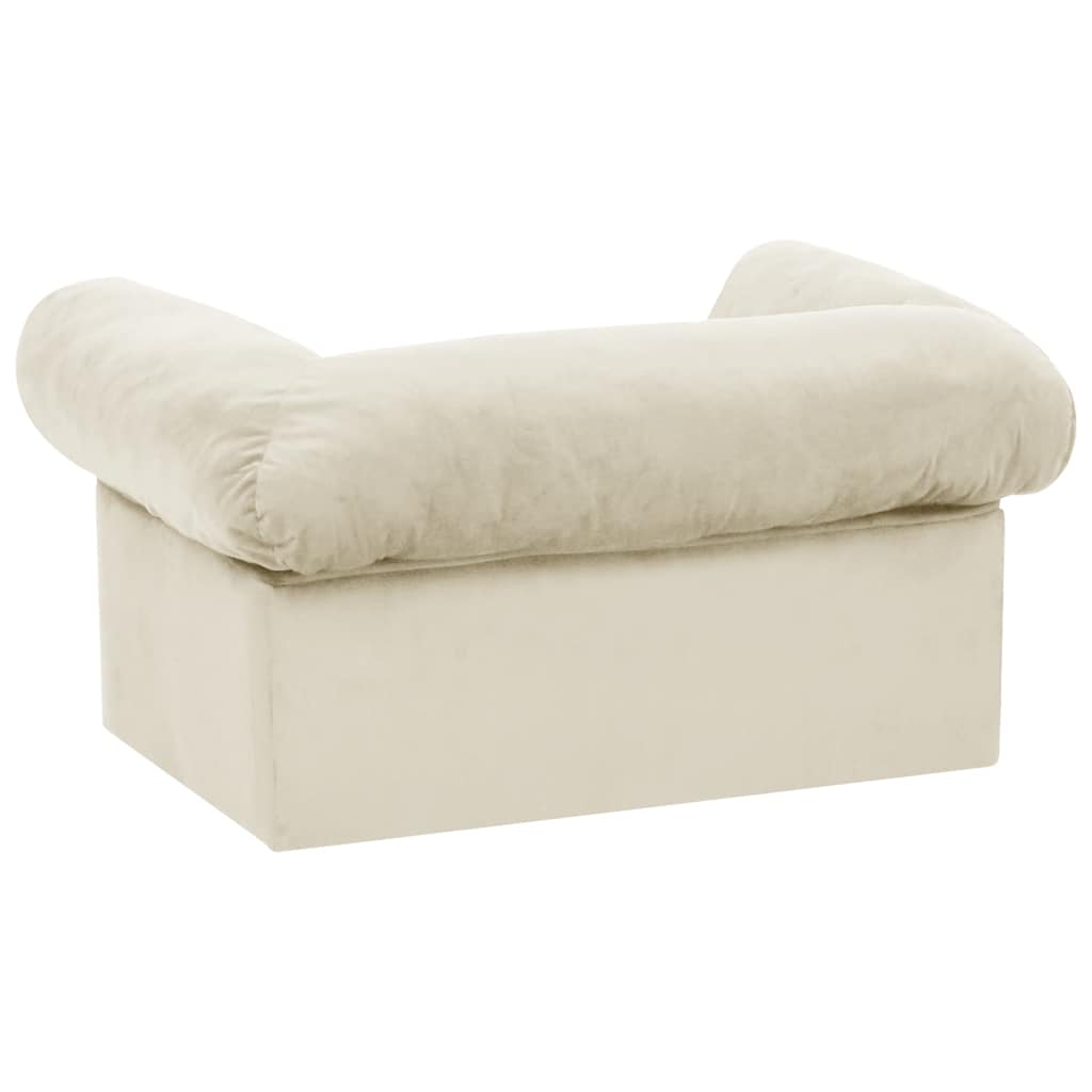 vidaXL Sofa dla psa, z szufladą, kremowa, 75x50x38 cm, pluszowa