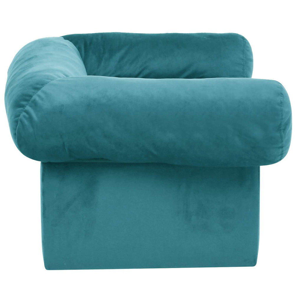 vidaXL Sofa dla psa z przechowywaniem Turkusowy 75 x 50 x 38cm Plusz