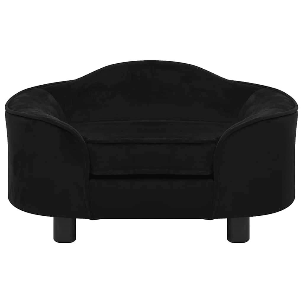 vidaXL Sofa dla psa, czarna, 67x47x36 cm, pluszowa