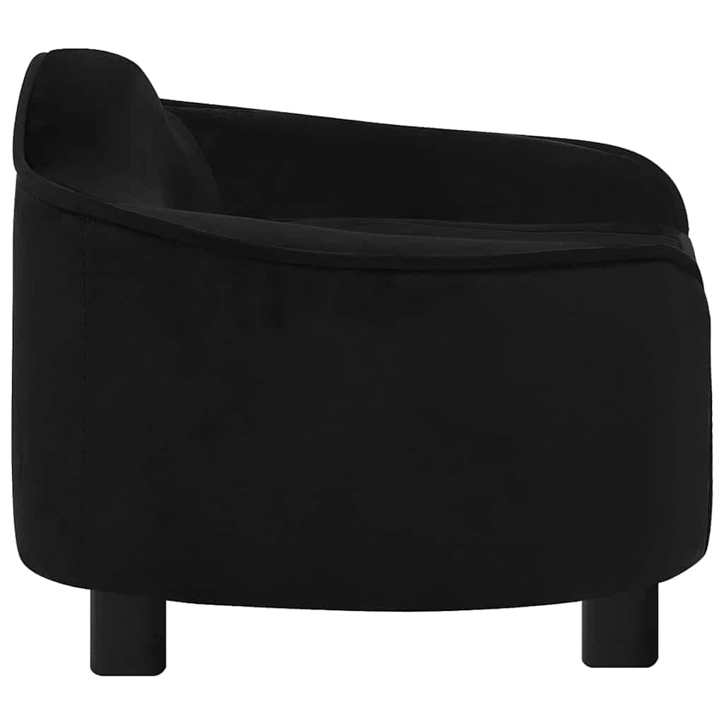 vidaXL Sofa dla psa, czarna, 67x47x36 cm, pluszowa