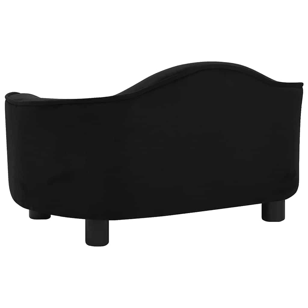 vidaXL Sofa dla psa, czarna, 67x47x36 cm, pluszowa