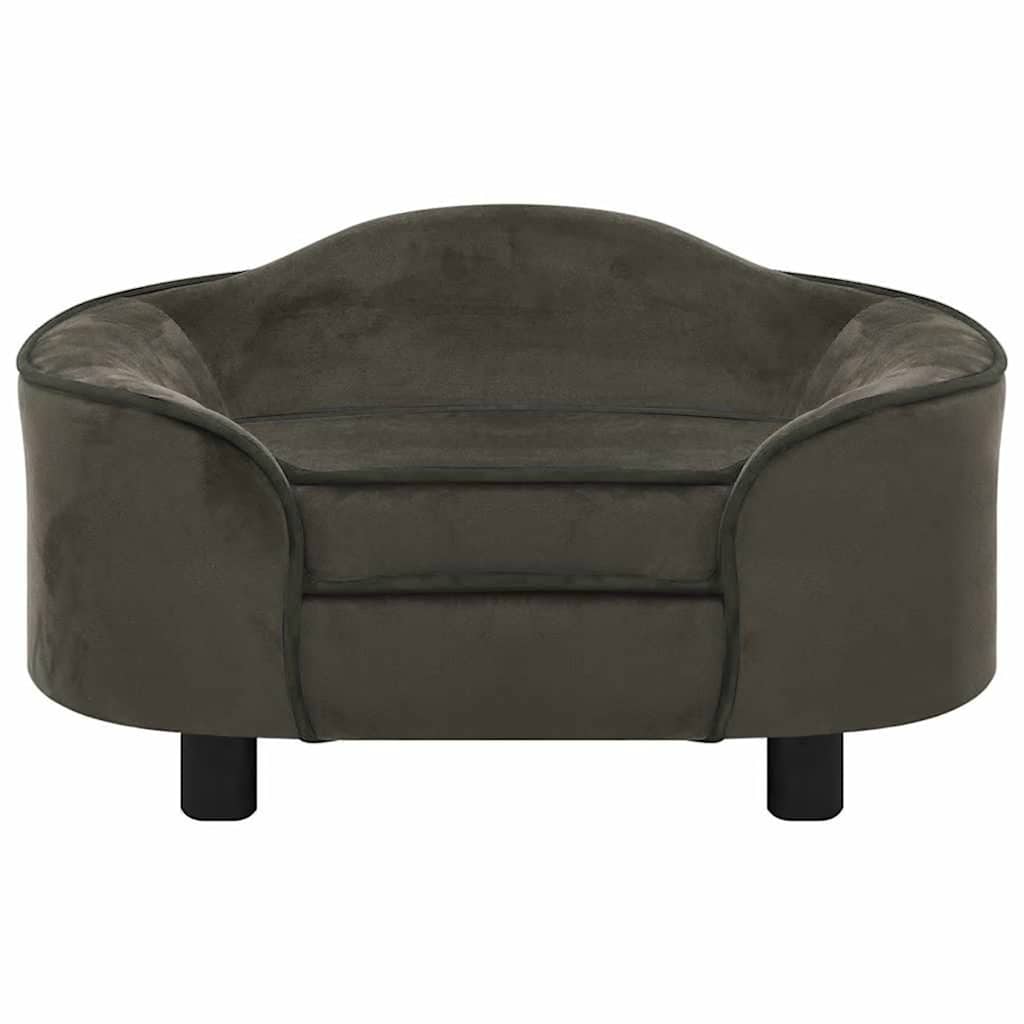 vidaXL Sofa dla psa, ciemnoszara, 67x47x36 cm, pluszowa