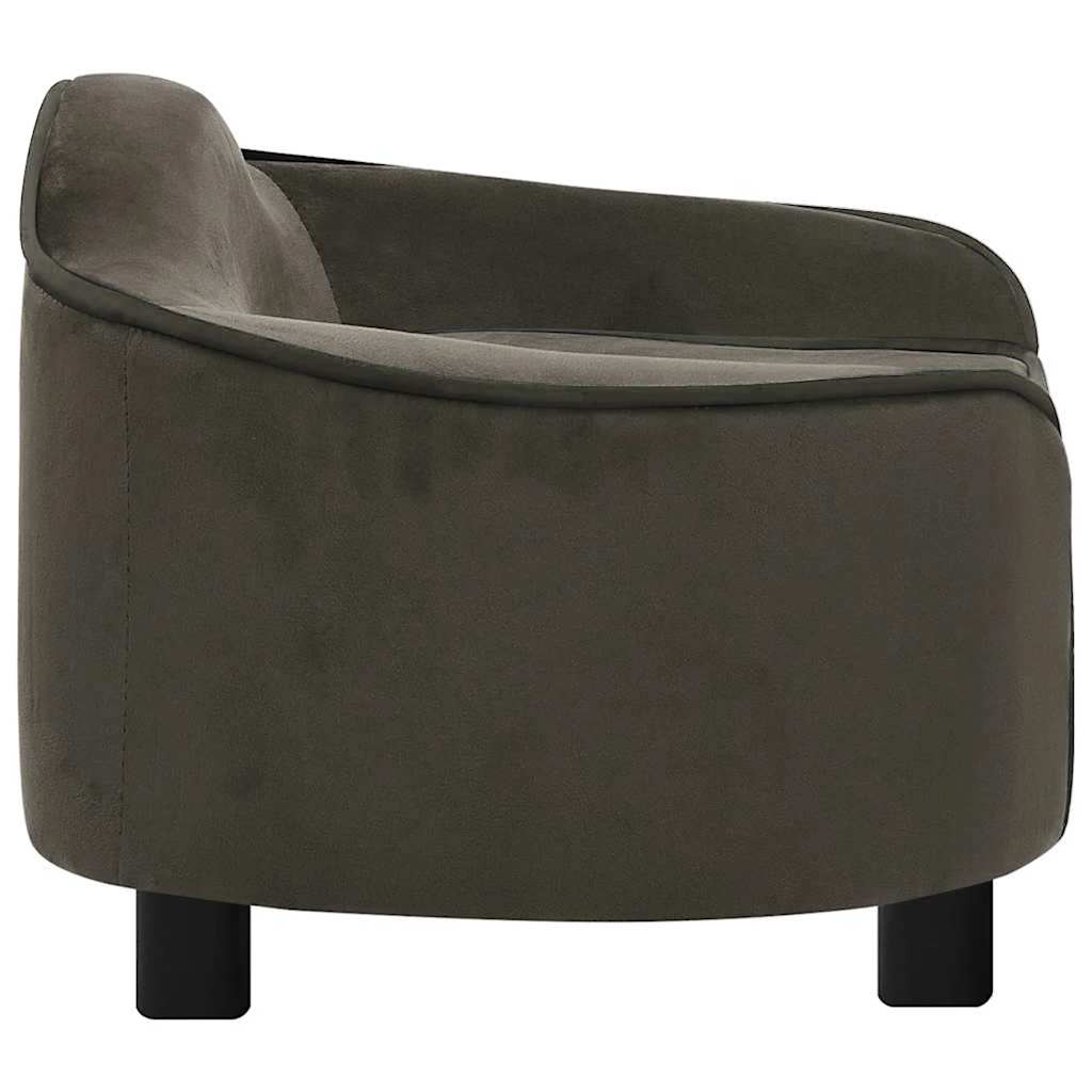 vidaXL Sofa dla psa, ciemnoszara, 67x47x36 cm, pluszowa
