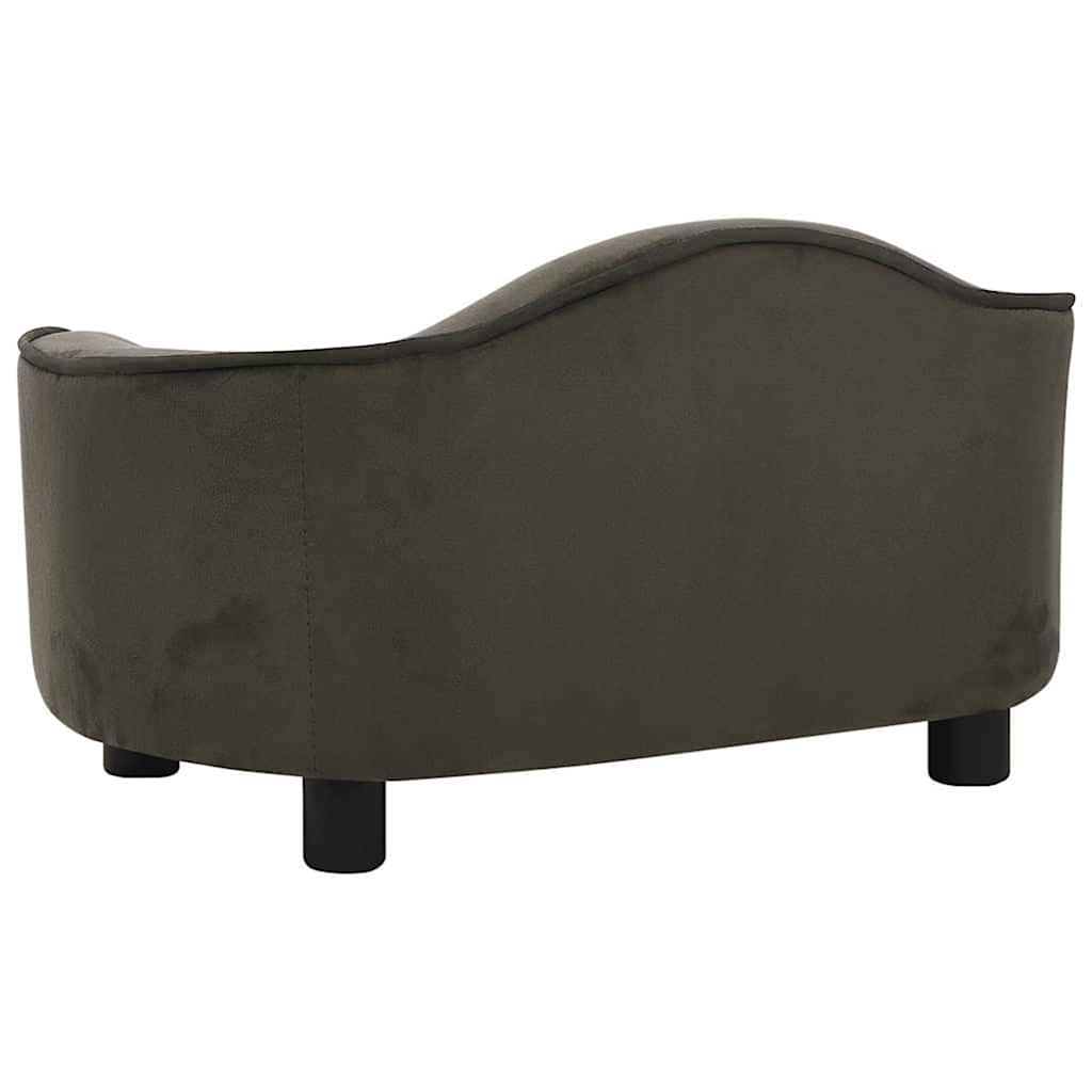vidaXL Sofa dla psa, ciemnoszara, 67x47x36 cm, pluszowa