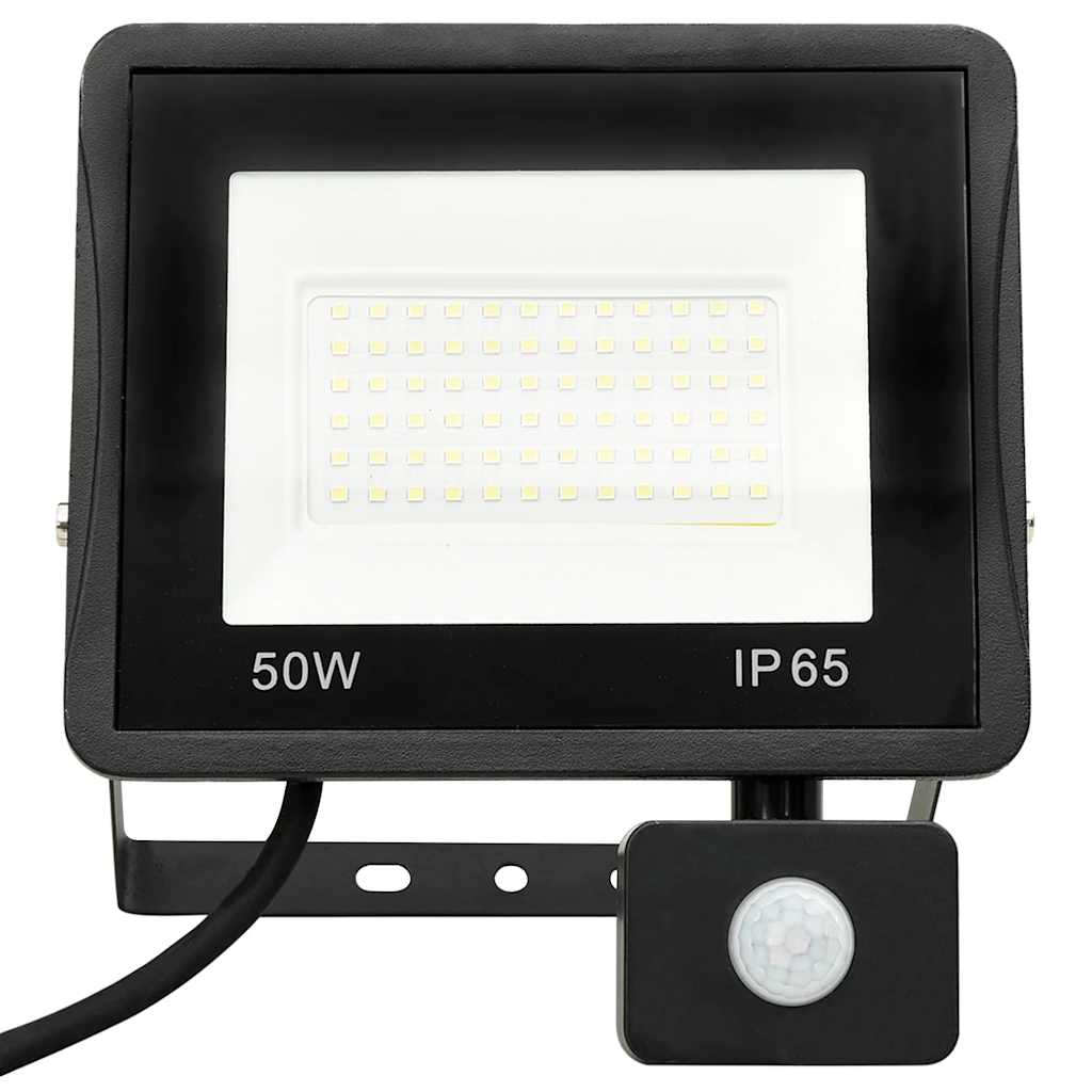 vidaXL Reflektor LED z czujnikiem, 50 W, ciepłe białe światło