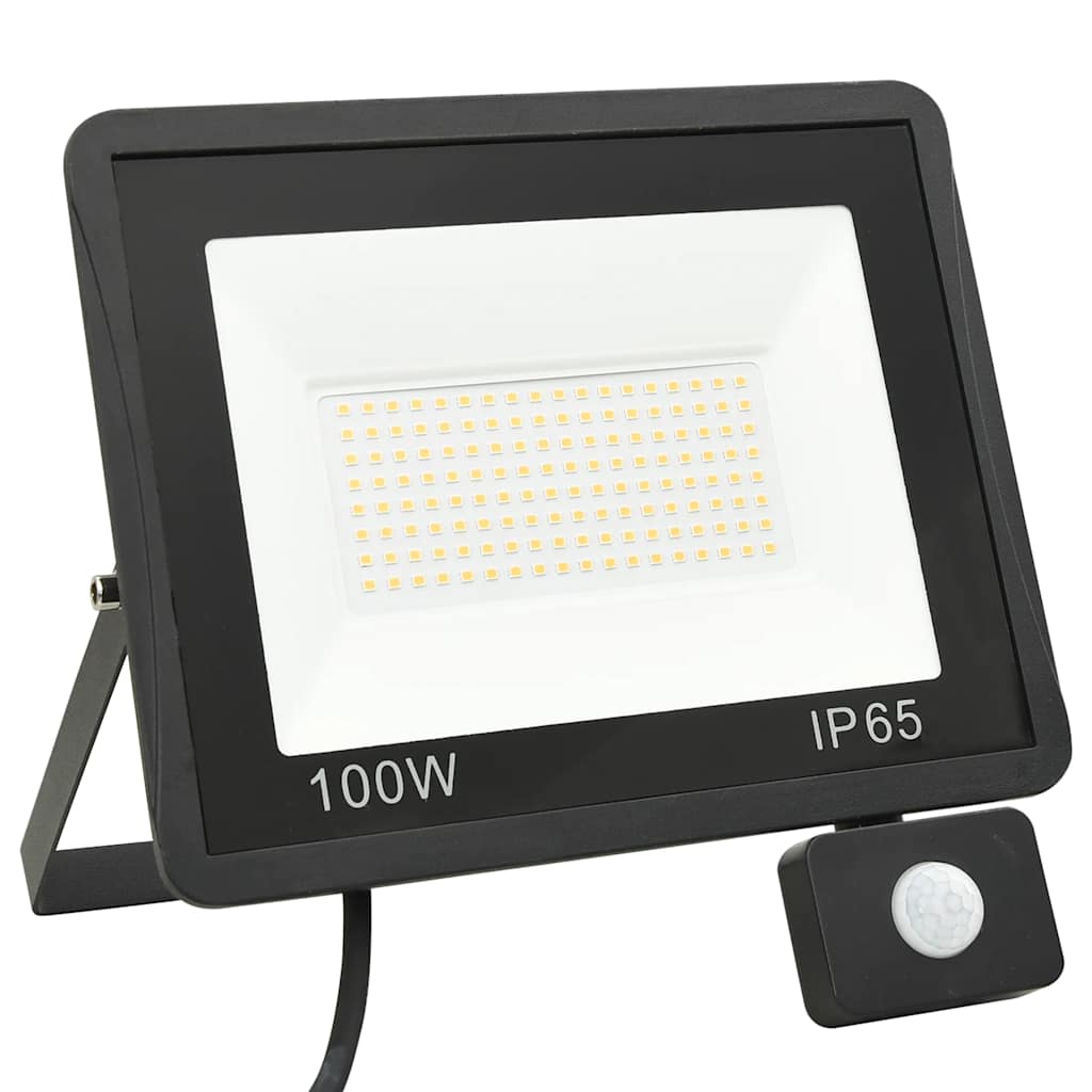 vidaXL Reflektor LED z czujnikiem, 100 W, ciepłe białe światło