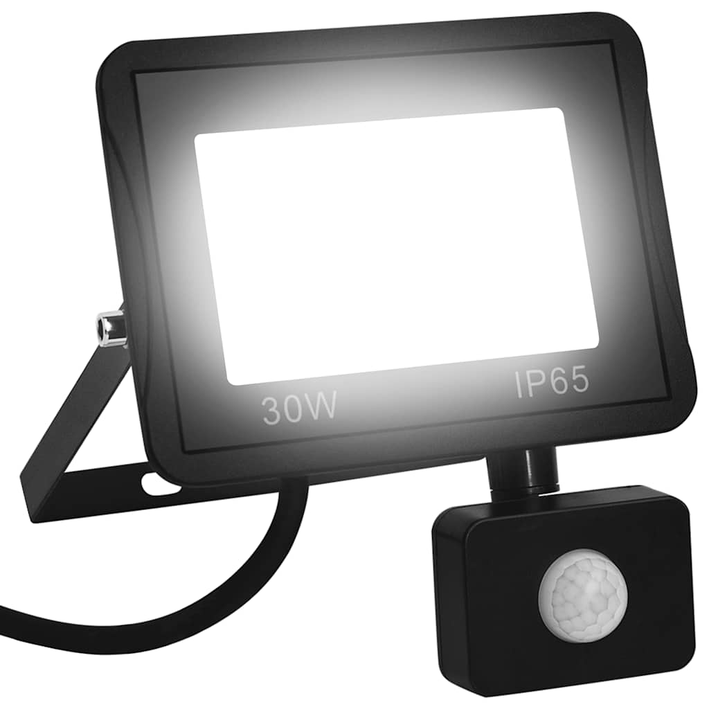 vidaXL Reflektor LED z czujnikiem, 30 W, zimne białe światło