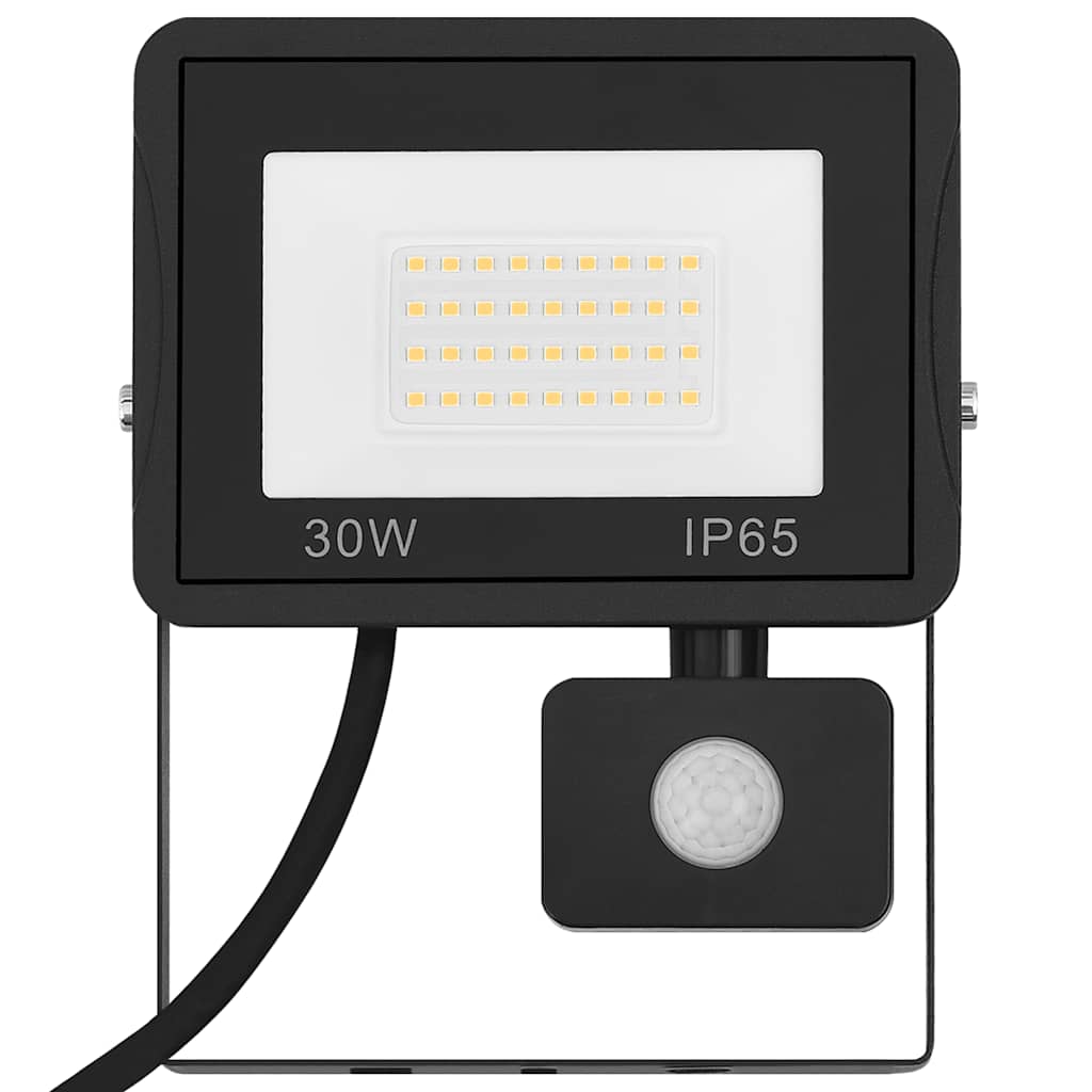 vidaXL Reflektor LED z czujnikiem, 30 W, zimne białe światło