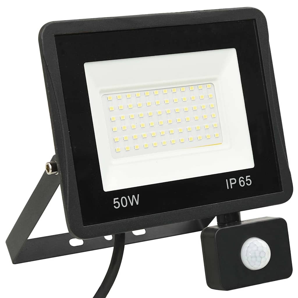 vidaXL Reflektor LED z czujnikiem, 50 W, zimne białe światło