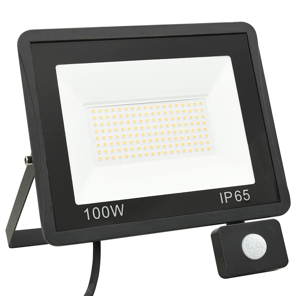 vidaXL Reflektor LED z czujnikiem, 100 W, zimne białe światło