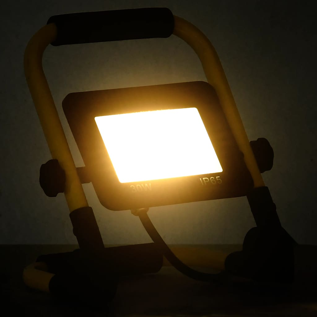 vidaXL Reflektor LED z uchwytem, 30 W, ciepłe białe światło