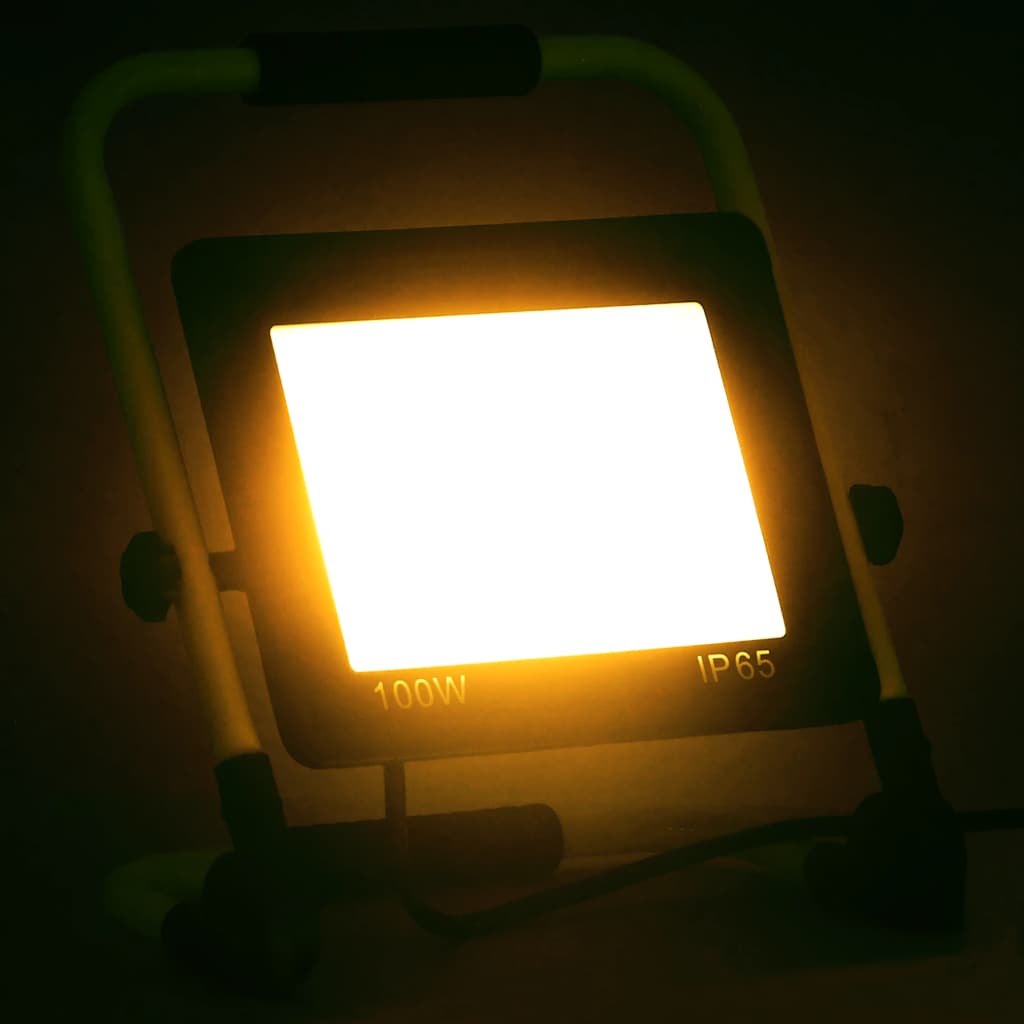 vidaXL Reflektor LED z uchwytem, 100 W, ciepłe białe światło