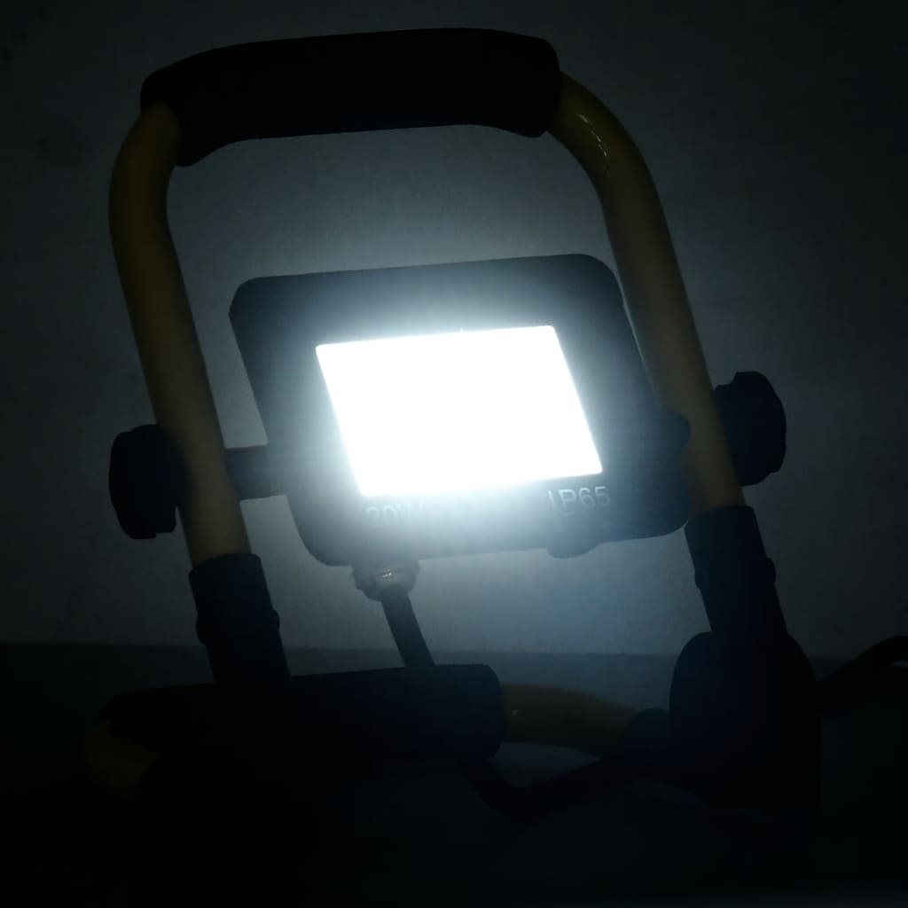 vidaXL Reflektor LED z uchwytem, 20 W, zimne białe światło