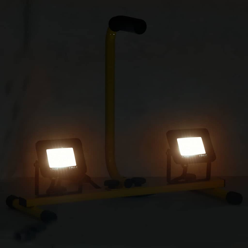 vidaXL Reflektor LED z uchwytem, 2x10 W, ciepłe białe światło