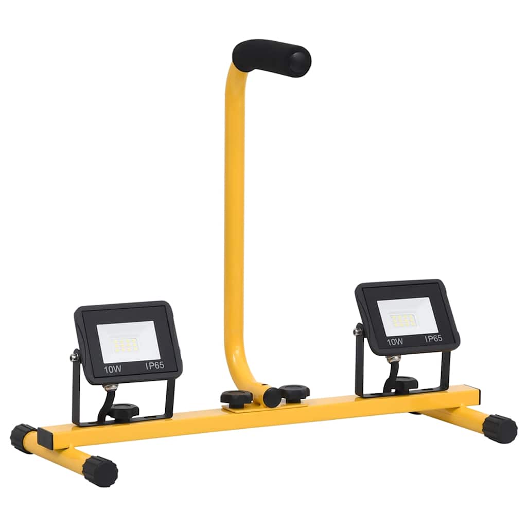 vidaXL Reflektor LED z uchwytem, 2x10 W, ciepłe białe światło