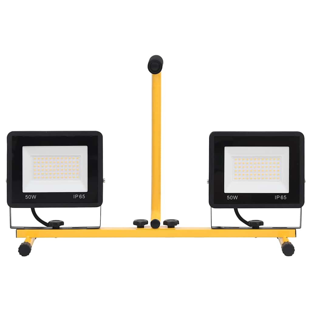 vidaXL Reflektor LED z uchwytem, 2x50 W, ciepłe białe światło