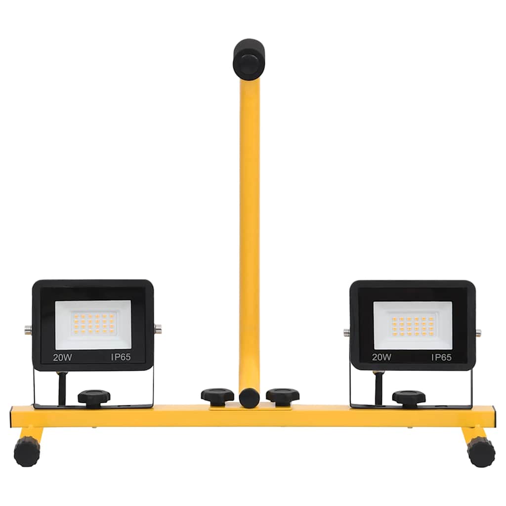 vidaXL Reflektor LED z uchwytem, 2x20 W, zimne białe światło