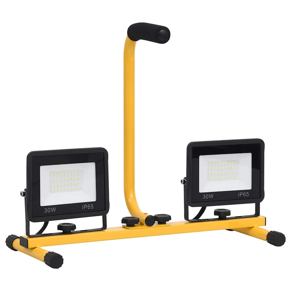 vidaXL Reflektor LED z uchwytem, 2x30 W, zimne białe światło