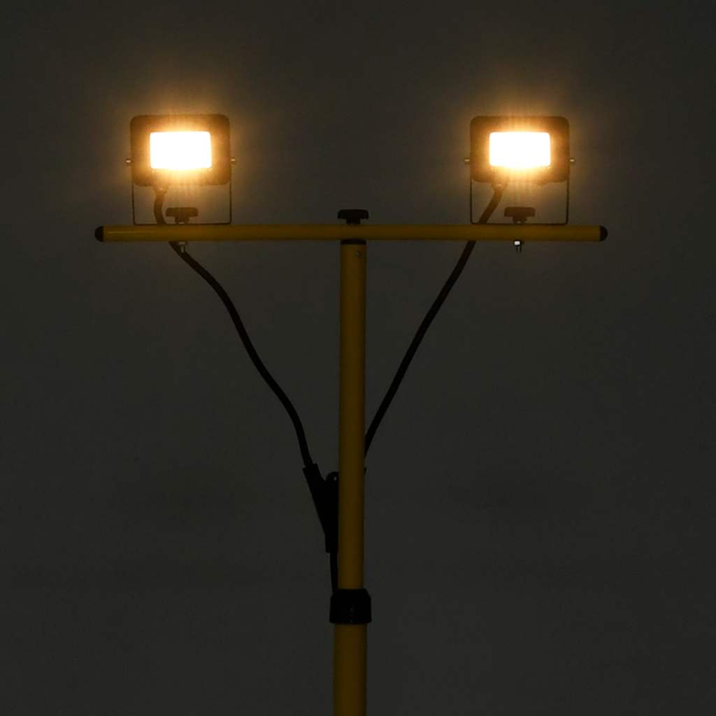 vidaXL Reflektor LED ze stojakiem, 2x10 W, ciepłe białe światło