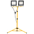 vidaXL Reflektor LED ze stojakiem, 2x100 W, ciepłe białe światło