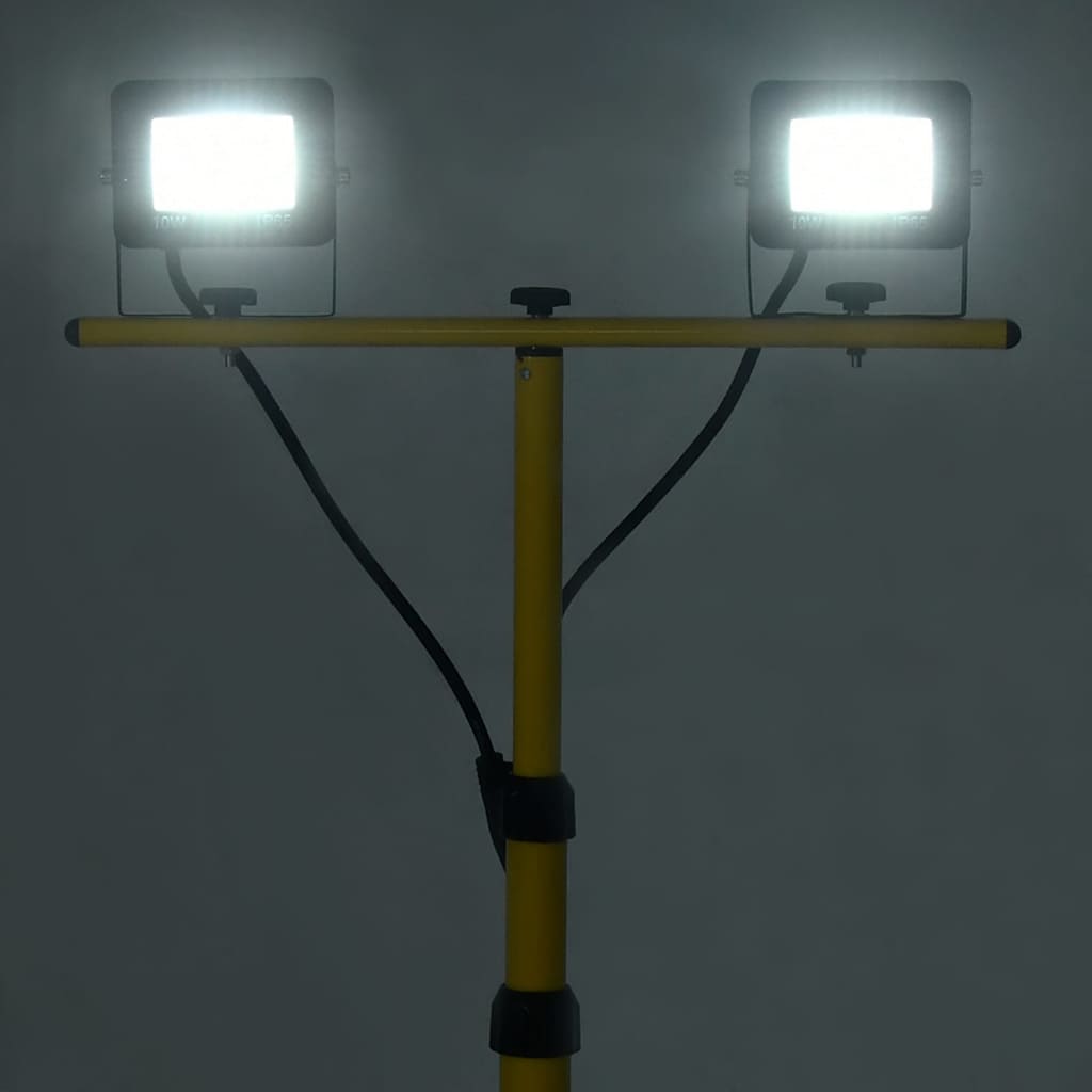 vidaXL Reflektor LED ze stojakiem, 2x10 W, zimne białe światło