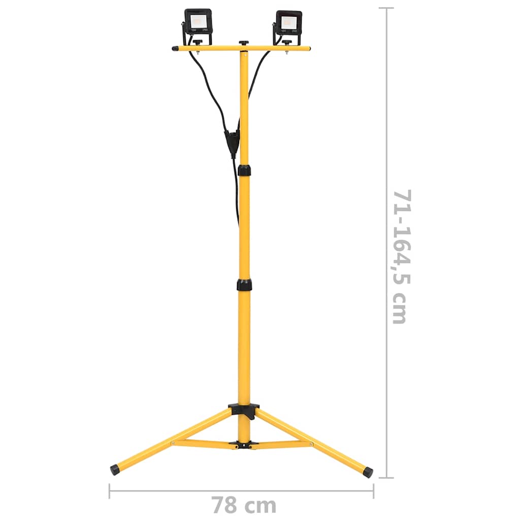 vidaXL Reflektor LED ze stojakiem, 2x10 W, zimne białe światło