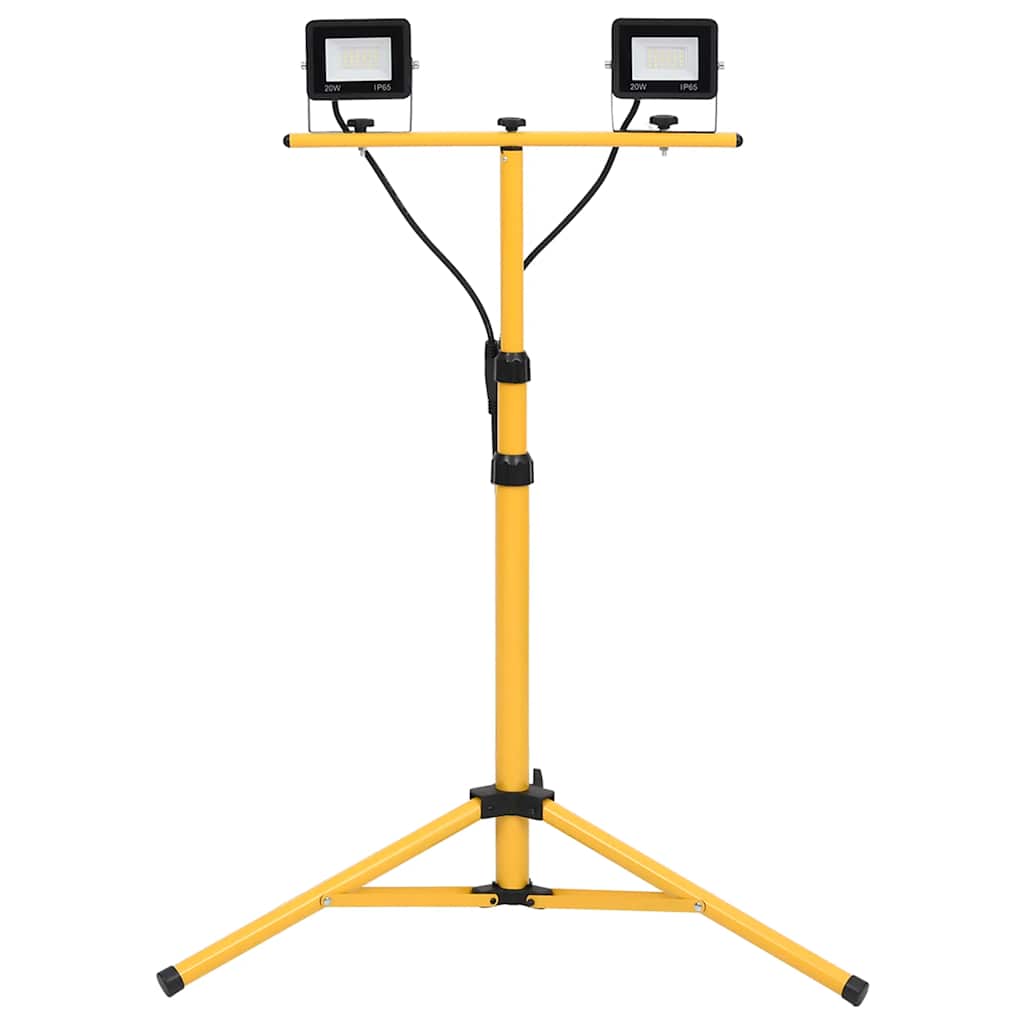 vidaXL Reflektor LED ze stojakiem, 2x20 W, zimne białe światło