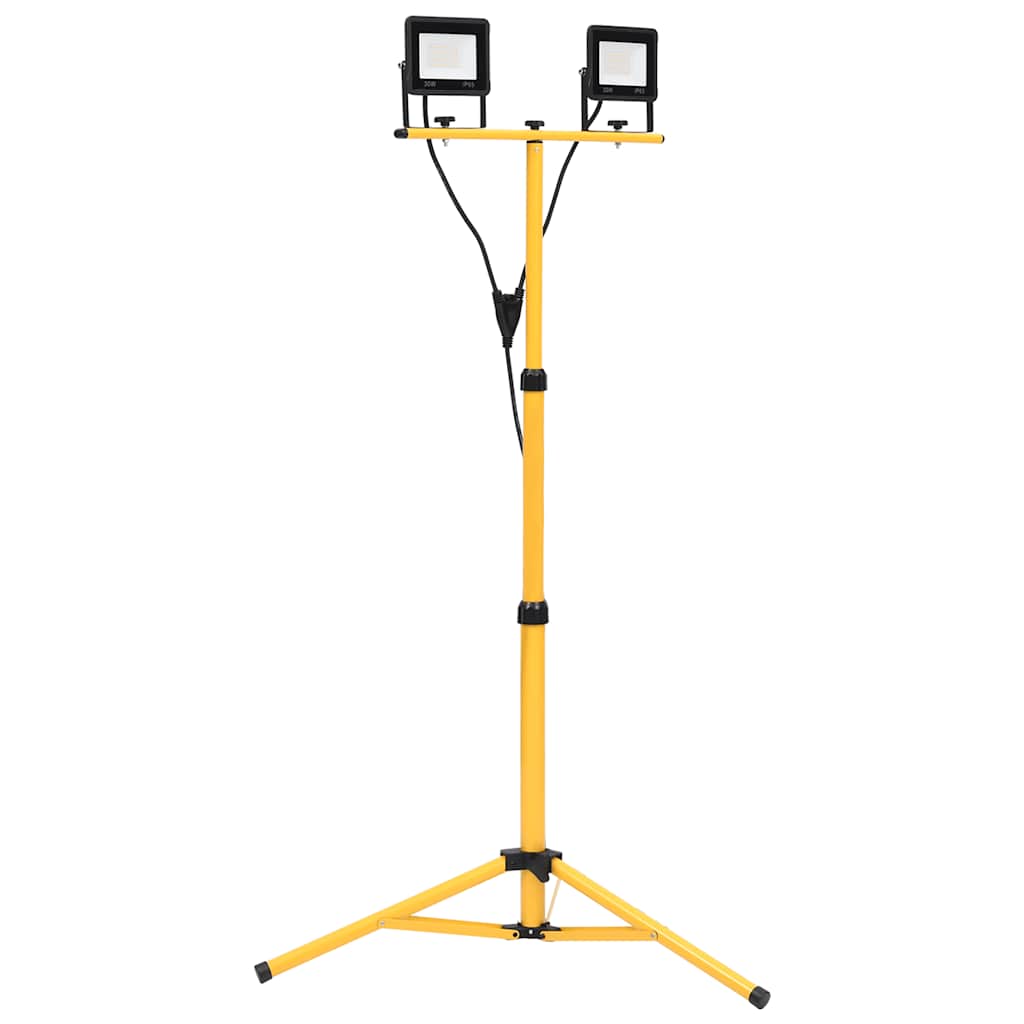 vidaXL Reflektor LED ze stojakiem, 2x30 W, zimne białe światło