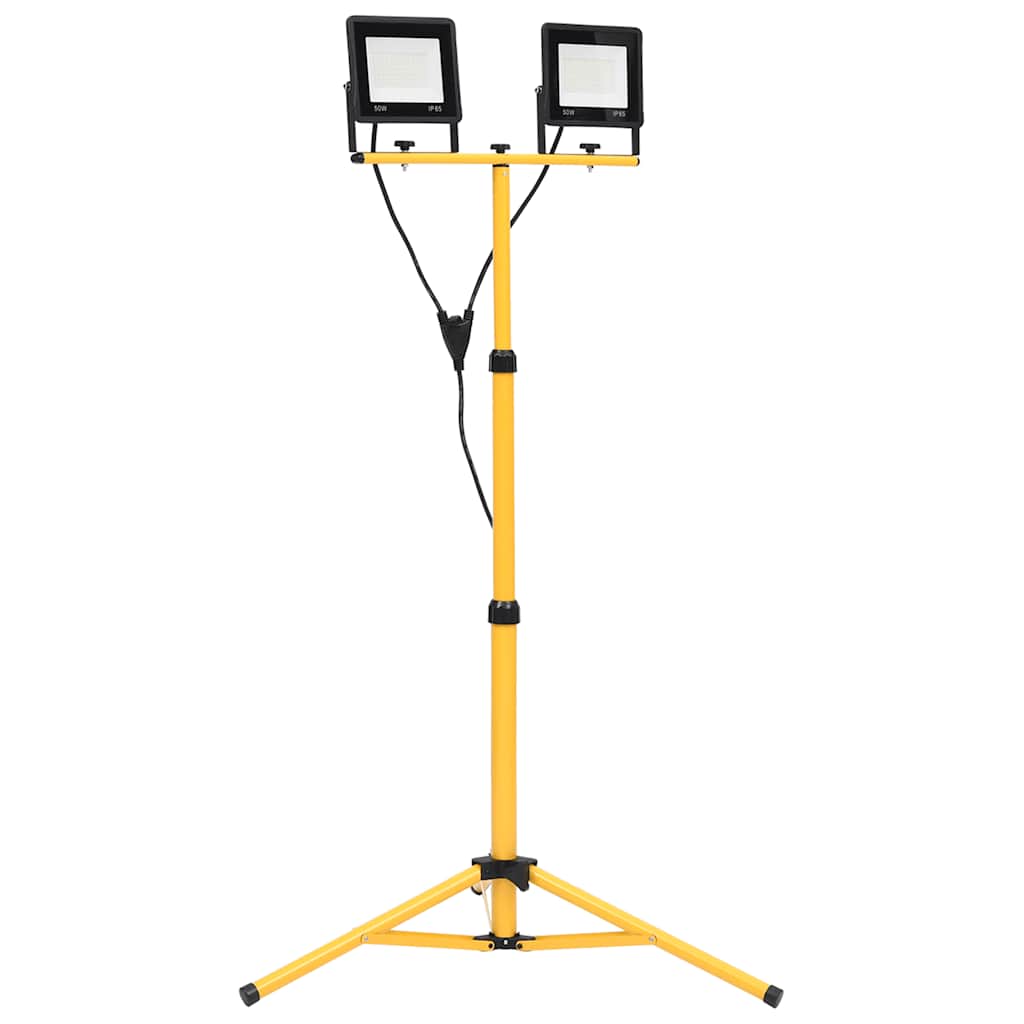 vidaXL Reflektor LED ze stojakiem, 2x50 W, zimne białe światło