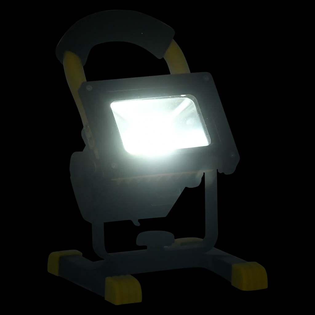 vidaXL Reflektor LED, akumulator i uchwyt, 30 W, zimne białe światło