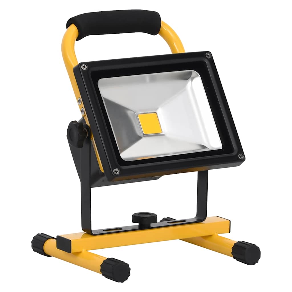vidaXL Reflektor LED, akumulator i uchwyt, 30 W, zimne białe światło