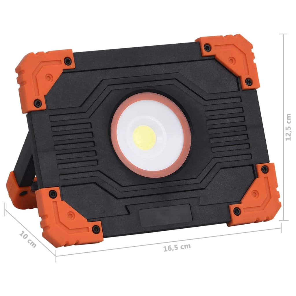 vidaXL Przenośny reflektor LED, ABS, 10 W, zimne białe światło
